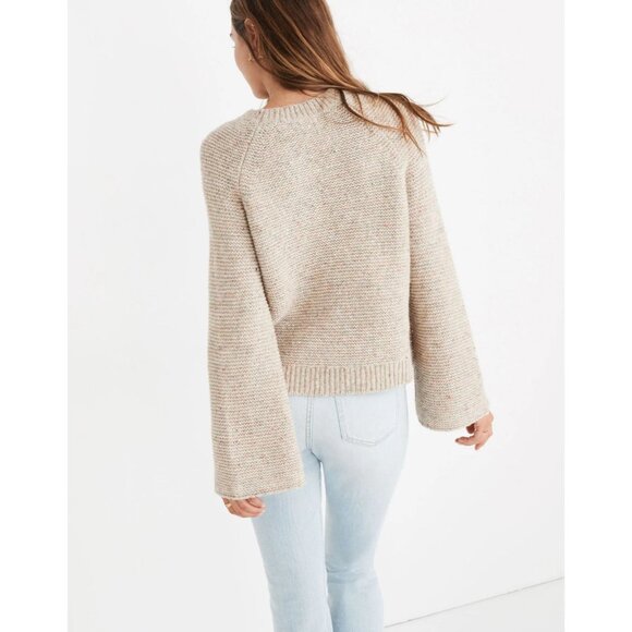 MADEWELL Donegal Funfetti flecked wide sleeve sweater Sweater, Size M - Picture 3 of 16